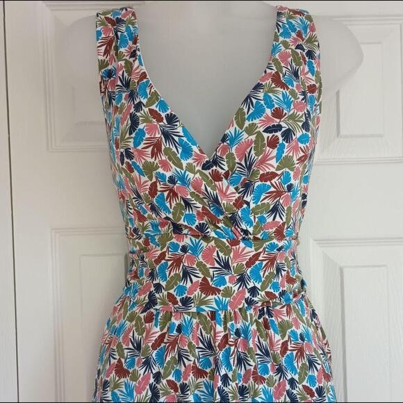 Boden Effie Jersey Dress - Ivory, Palm Leaf Print Size 12 M MEDIUM - Picture 7 of 12